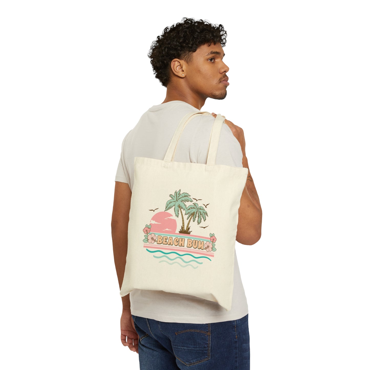 Beach Bum Cotton Canvas Tote Bag