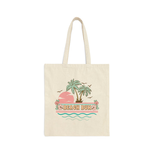 Beach Bum Cotton Canvas Tote Bag