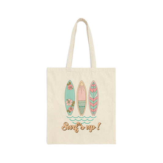 Surf&#39;s Up Cotton Canvas Tote Bag